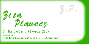 zita plavecz business card